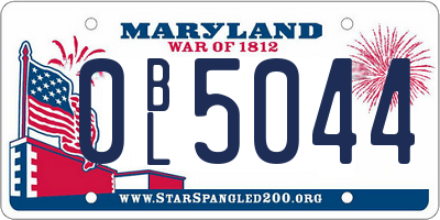 MD license plate 0BL5044