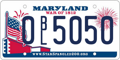 MD license plate 0BL5050