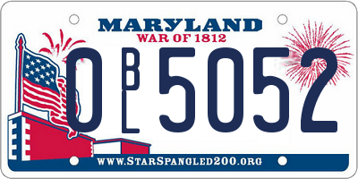 MD license plate 0BL5052