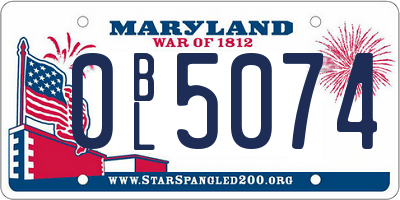 MD license plate 0BL5074