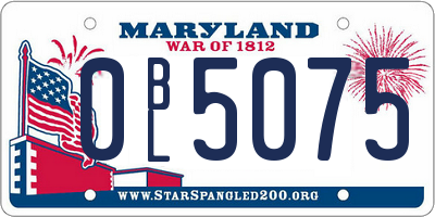 MD license plate 0BL5075