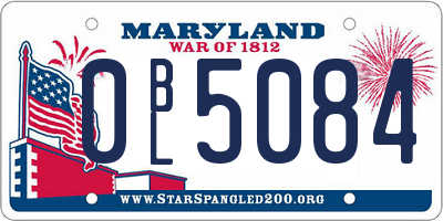 MD license plate 0BL5084