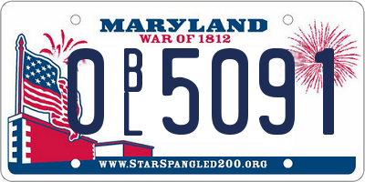 MD license plate 0BL5091