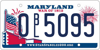 MD license plate 0BL5095