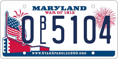 MD license plate 0BL5104