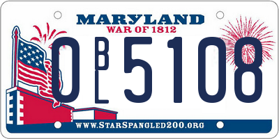 MD license plate 0BL5108
