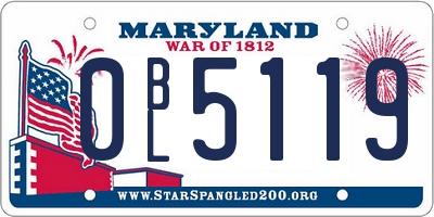 MD license plate 0BL5119