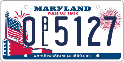 MD license plate 0BL5127