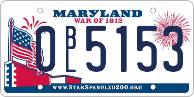 MD license plate 0BL5153
