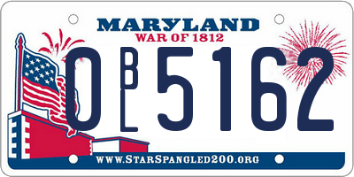 MD license plate 0BL5162