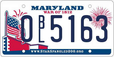 MD license plate 0BL5163