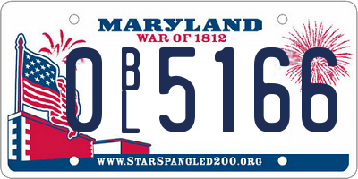 MD license plate 0BL5166