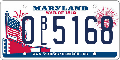 MD license plate 0BL5168