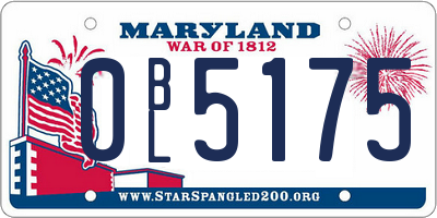 MD license plate 0BL5175