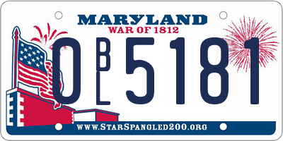 MD license plate 0BL5181