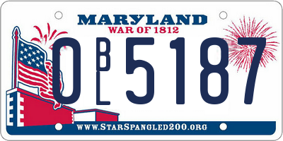 MD license plate 0BL5187