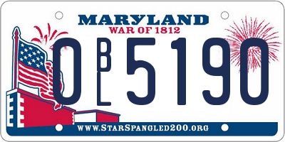 MD license plate 0BL5190