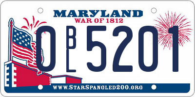 MD license plate 0BL5201