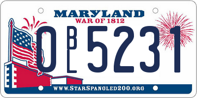 MD license plate 0BL5231