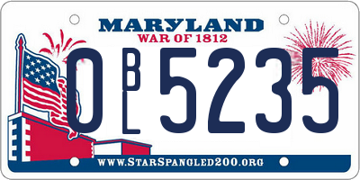 MD license plate 0BL5235