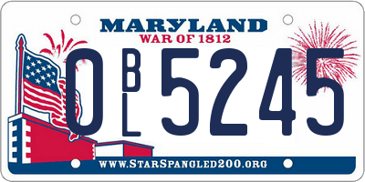 MD license plate 0BL5245