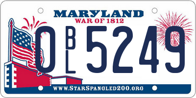 MD license plate 0BL5249