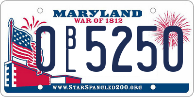 MD license plate 0BL5250