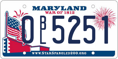 MD license plate 0BL5251