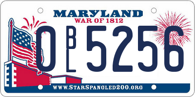 MD license plate 0BL5256