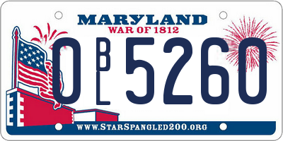 MD license plate 0BL5260
