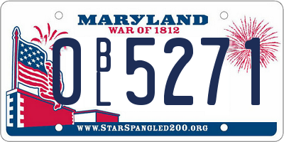 MD license plate 0BL5271