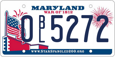 MD license plate 0BL5272