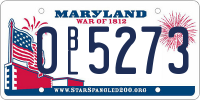 MD license plate 0BL5273