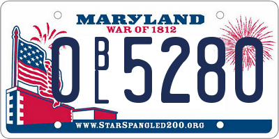 MD license plate 0BL5280