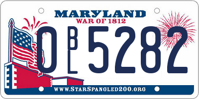 MD license plate 0BL5282