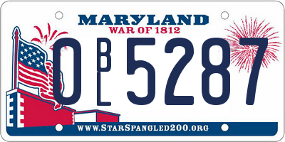 MD license plate 0BL5287
