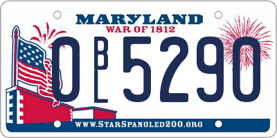 MD license plate 0BL5290
