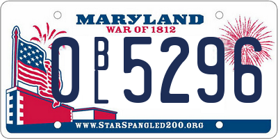 MD license plate 0BL5296