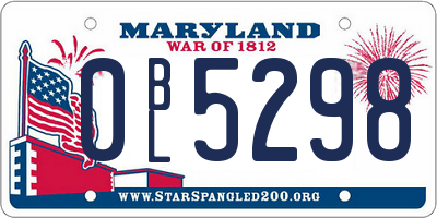 MD license plate 0BL5298