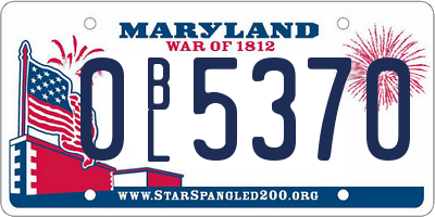 MD license plate 0BL5370