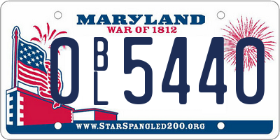 MD license plate 0BL5440