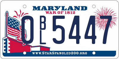MD license plate 0BL5447