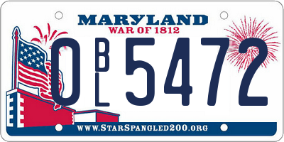 MD license plate 0BL5472