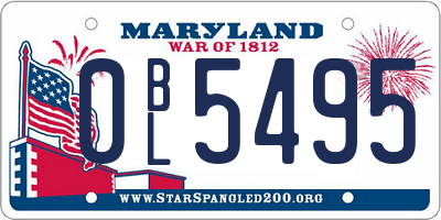 MD license plate 0BL5495
