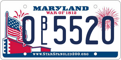 MD license plate 0BL5520