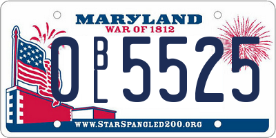 MD license plate 0BL5525