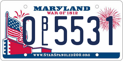 MD license plate 0BL5531