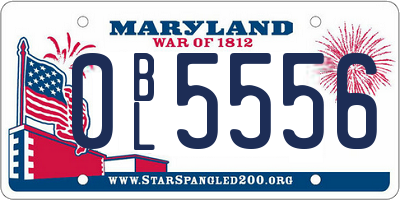 MD license plate 0BL5556