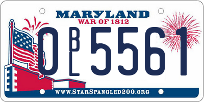 MD license plate 0BL5561