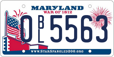 MD license plate 0BL5563